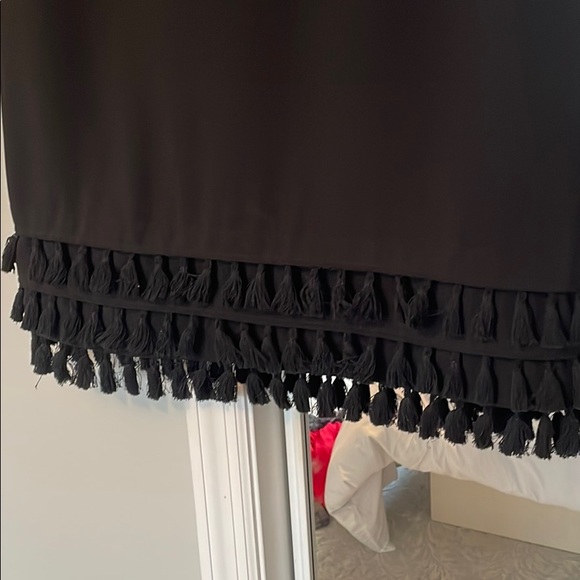 Black Zara Dress with Fringe bottom - Picture 2 of 5